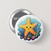 Cartoon sterren illustratie ronde button 5,7 cm (Voorkant /achterkant)