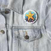 Cartoon sterren illustratie ronde button 5,7 cm (In situ)