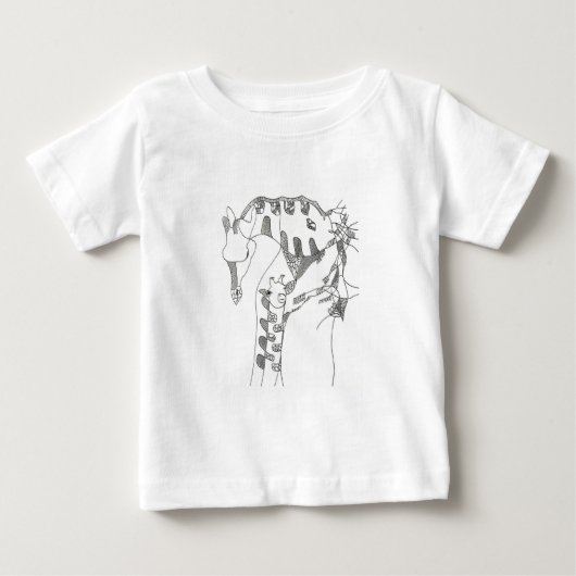 Cartoon stick figure giraffe mom and son T-shirts (Voorkant)