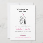 Cartoon Stick Figuur bruiloft Kaart (Voorkant)