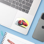 Cartoon Sticker (Laptop met iPhone)