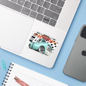 Cartoon Sticker (Laptop met iPhone)