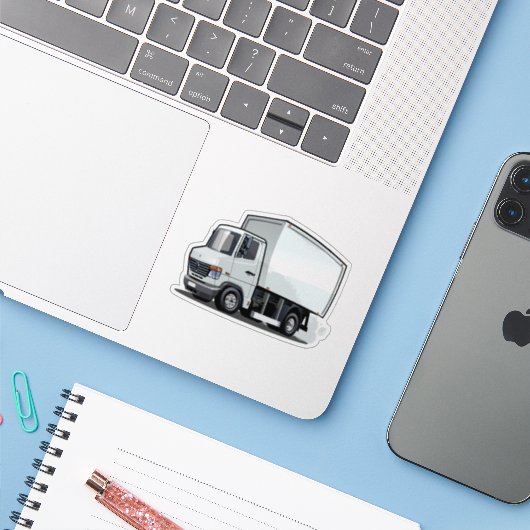 Cartoon Sticker (Laptop met iPhone)