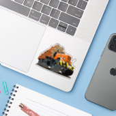 Cartoon Sticker (Laptop met iPhone)