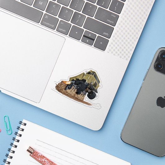 Cartoon Sticker (Laptop met iPhone)