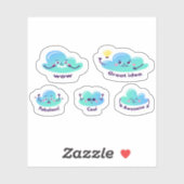 Cartoon sticker set voor geweldig werk (Vel)