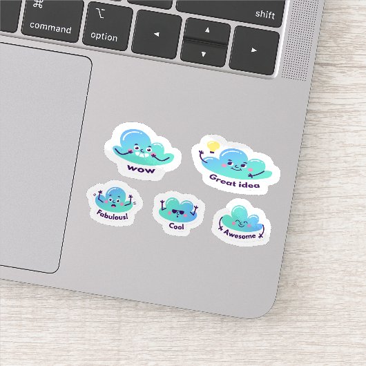 Cartoon sticker set voor geweldig werk (Detail)