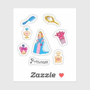Cartoon stickers prinses en accessoires