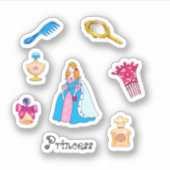 Cartoon stickers prinses en accessoires (Voorkant)