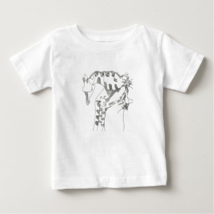 Cartoon stickfigure teeshirts met giraffenmoeder e