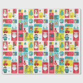 Cartoon stijl Advent Calendar Holiday Cadeaupapier (Vlak)
