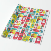 Cartoon stijl Advent Calendar Holiday Cadeaupapier (Uitgerold)