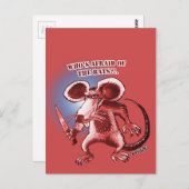 cartoon-stijl boze rattenmes briefkaart (Voorkant / Achterkant)
