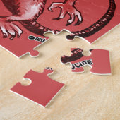 cartoon-stijl boze rattenmes legpuzzel (Zijkant)