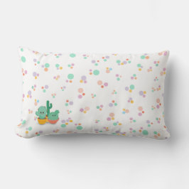Cartoon-stijl Cacti veelkleurige Polka Dots Kussen