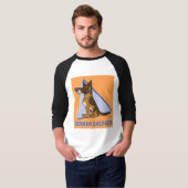 Cartoon stijl Duitse herder T-shirt (Voorkant volledig)