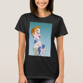 Cartoon Stijl Elegante Vrouw T-shirt