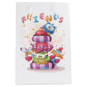 Cartoon stijl Friends Bird & Wol Medium Cadeauzakje (Voorkant)