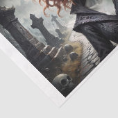 Cartoon stijl griezelig meisje in Halloween stemmi Tissuepapier (Detail)