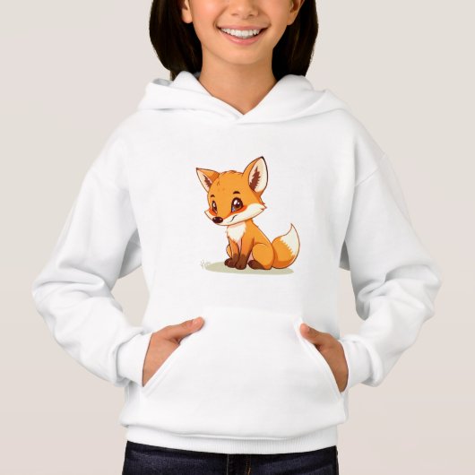 Cartoon-stijl Happy Fox T-shirt (Voorkant)