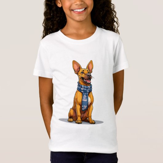 Cartoon-stijl hondenillustratie t-shirt (Voorkant)