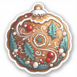 Cartoon Stijl Koele Ronde Kerstmis Desserts Cookie Sticker