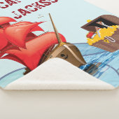 Cartoon stijl Pirate Boat strepen Sherpa Deken (3/4)
