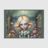 Cartoon stijl psychedelische Alice in het wonderla Tissuepapier (Voorkant)