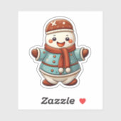 Cartoon Stijl Schattig Kerstkoekje Schattige Snowm Sticker (Vel)