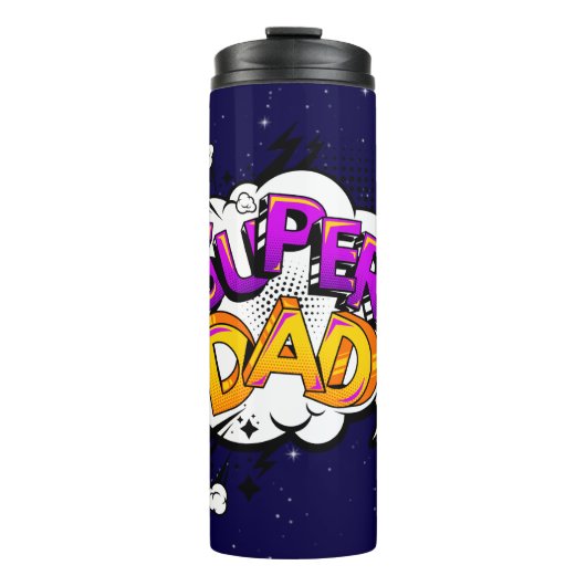 Cartoon stijl Super Dad Thermosbeker (Voorkant)