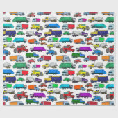 Cartoon-stijl Truck Illustraties Cadeaupapier (Vlak)