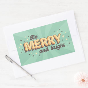cartoon stijl Xmas groetjes tekst Rechthoekige Sticker