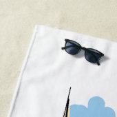 Cartoon-stijl Zeilboot en vuurtoren Strandlaken (In situ)