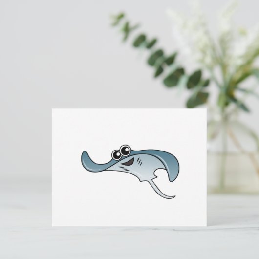 Cartoon Stingray Briefkaart (Staand voorkant)