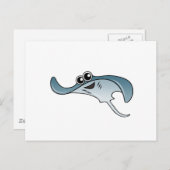 Cartoon Stingray Briefkaart (Voorkant / Achterkant)