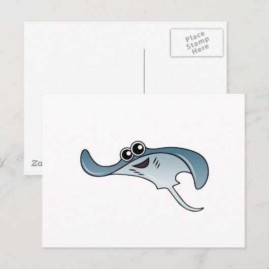 Cartoon Stingray Briefkaart (Voorkant / Achterkant)