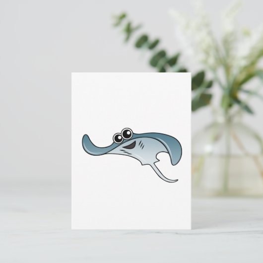 Cartoon Stingray Briefkaart (Staand voorkant)
