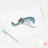 Cartoon Stingray Ovale Sticker (Envelop)