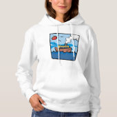 Cartoon stoomschip op Ocean Waves Nautical Art Hoodie (Voorkant)