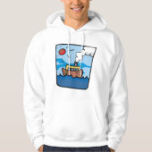 Cartoon stoomschip op Ocean Waves Nautical Art Hoodie (Voorkant)