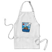 Cartoon stoomschip op Ocean Waves Nautical Art Standaard Schort (Voorkant)