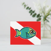 Cartoon Stoplight Parrotfish Duikvlag Briefkaart (Staand voorkant)
