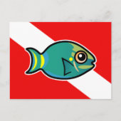 Cartoon Stoplight Parrotfish Duikvlag Briefkaart (Voorkant)