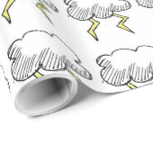 Cartoon Storm Cloud Rainy Day Design Cadeaupapier (Rol Hoek)