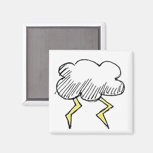 Cartoon Storm Cloud Rainy Day Design Magneet (Voorkant / Achterkant)