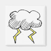 Cartoon Storm Cloud Rainy Day Design Magneet (Voorkant)