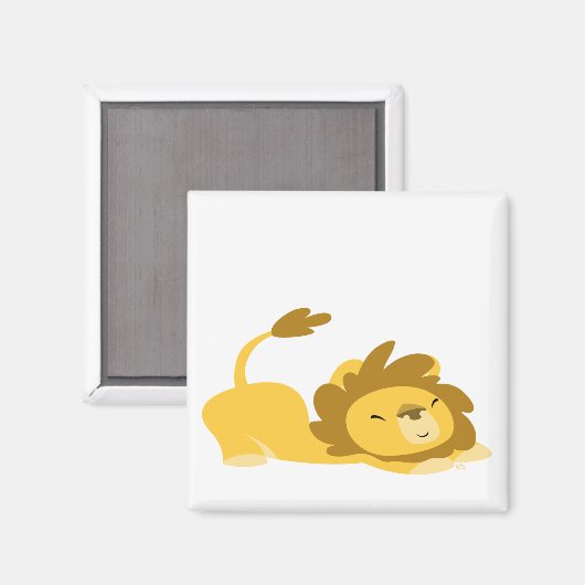 Cartoon Stretching Lion magneet (Voorkant / Achterkant)