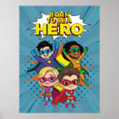Cartoon Stripboek Superheld Inspirerend Quote Poster (Voorkant)