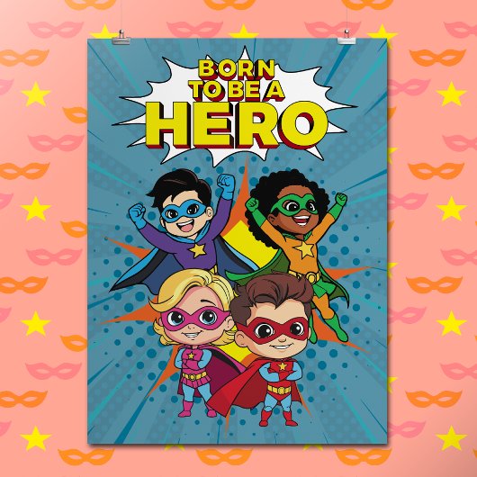 Cartoon Stripboek Superheld Inspirerend Quote Poster