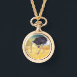 Cartoon struisvogels met kop in zand horloge<br><div class="desc">In deze grillige cartoon begraaft een struisvogel spelenderwijs zijn kop in het zand, waardoor hij een humoristische toets aan elke omgeving toevoegt. Dit luchthartige kunstwerk vangt de essentie van de klassieke 'struisvogel met kop in het zand' touw met een leuke en kleurrijke twist.</div>